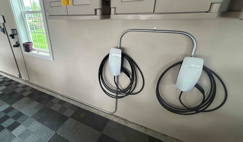 EV Charger installed by Kramer Electrical, a local electrician in Central Ohio.